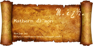 Mathern Ámon névjegykártya
